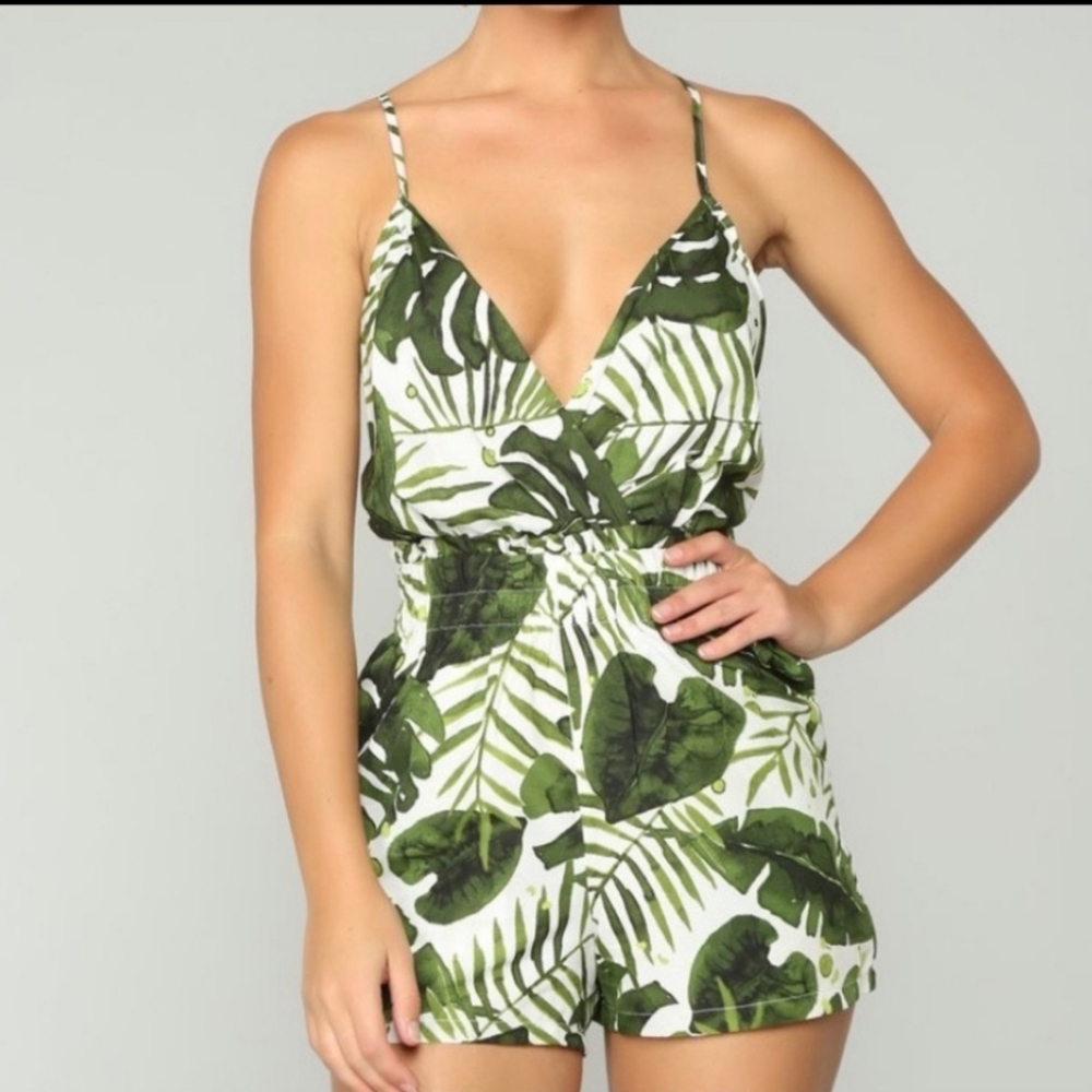 Palm leaf romper
